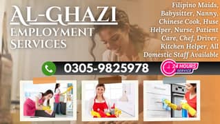 We Provide All Domestic Staff Maids Baby Sitter Nanny Cook Chef Driver