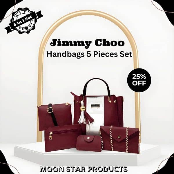 Stylish woman handbag | Handbags set | women handbag | 5 pcs 1