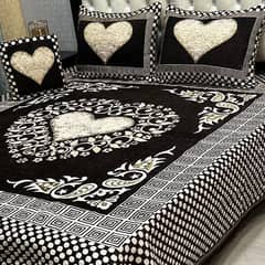 4 Pcs Velvet/ Palachi/ Cotton Patchwork Embroidered Double Bedsheets