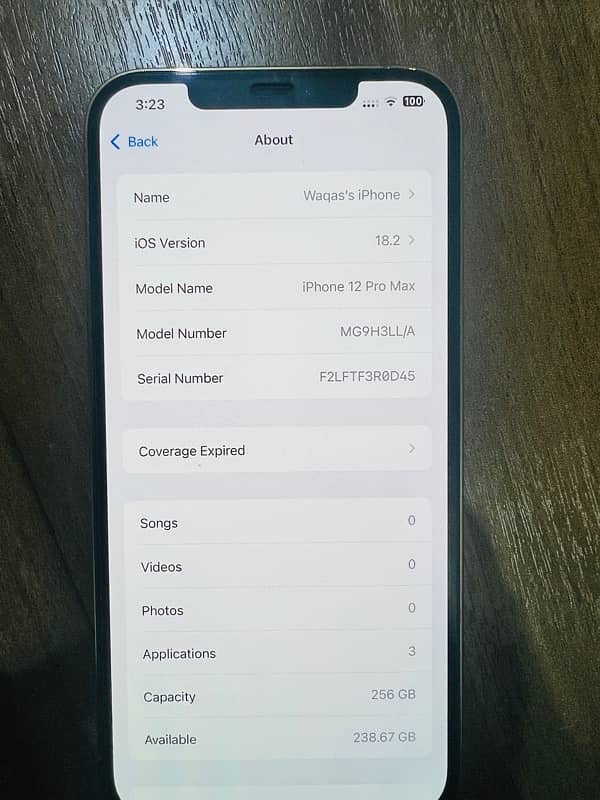 Iphone 12 pro max 256GB LLA PTA approved 2