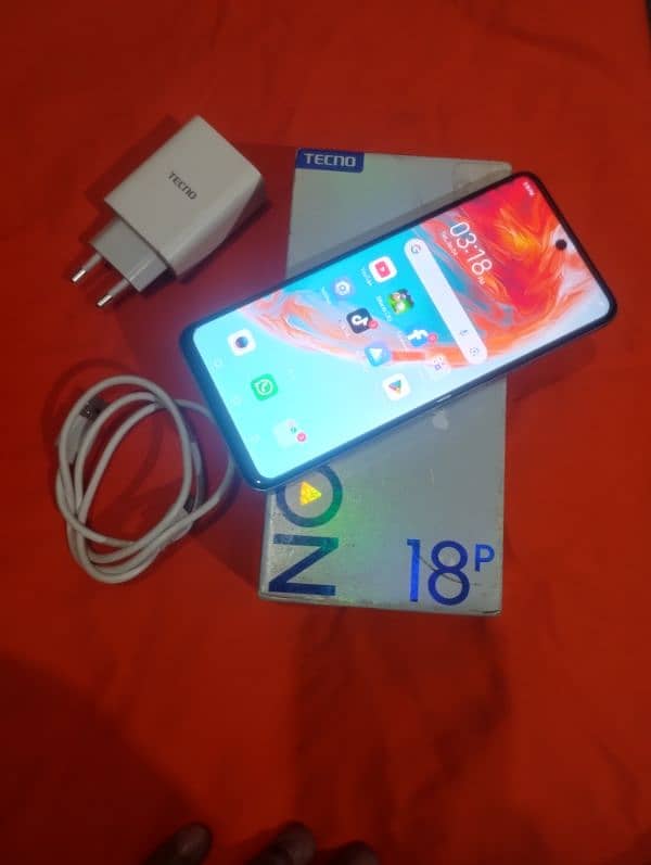 Tecno camon 18p 8GB 128 GB 33 WATT. . PTA APPROVED CANDETION 10 BY 10 0