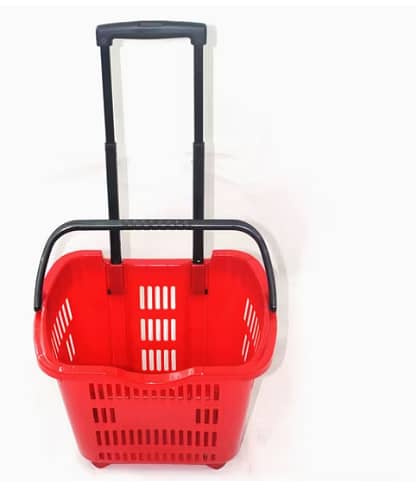 High quality supermarket basket with wheels 45L Voulme 1