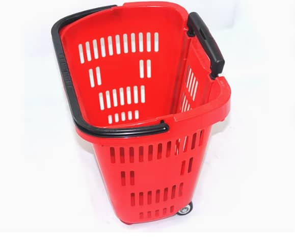 High quality supermarket basket with wheels 45L Voulme 3