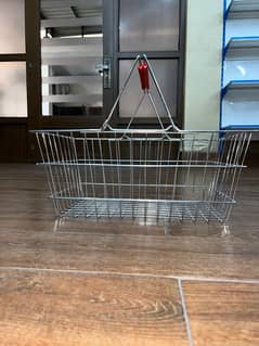 Chrome Wire Hand Shopping Basket for Supermarket 20 litre