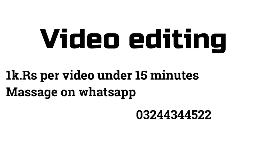 Video editing 1k per video 0