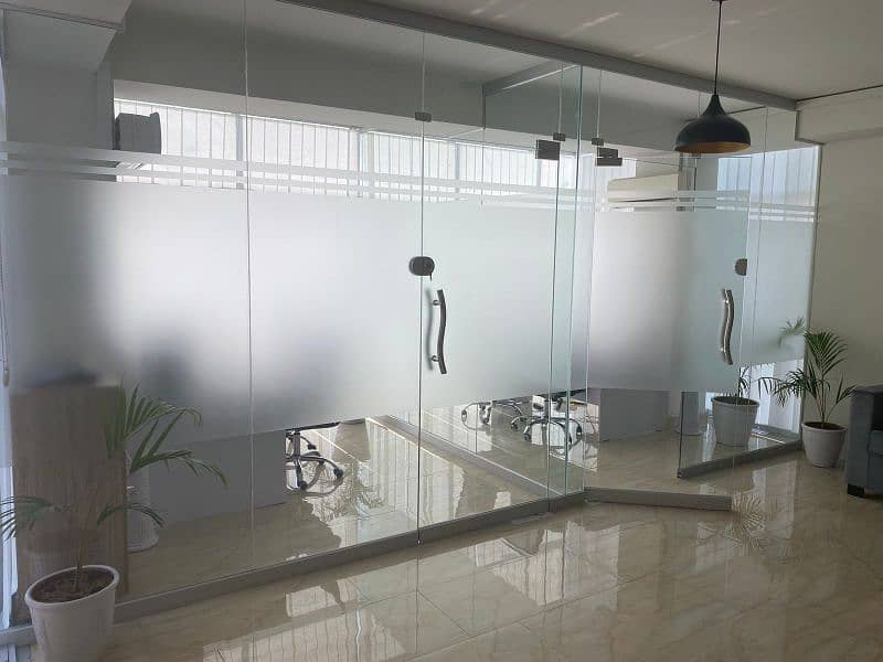 12mm glass partition and aluminum 12