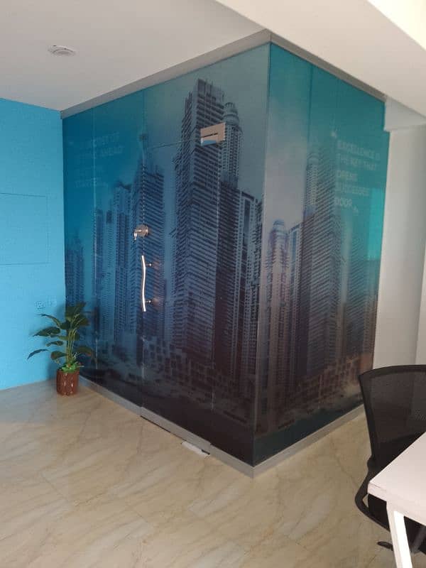 12mm glass partition and aluminum 13