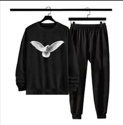 men's fleece sweatshirt track suit-2 pcs