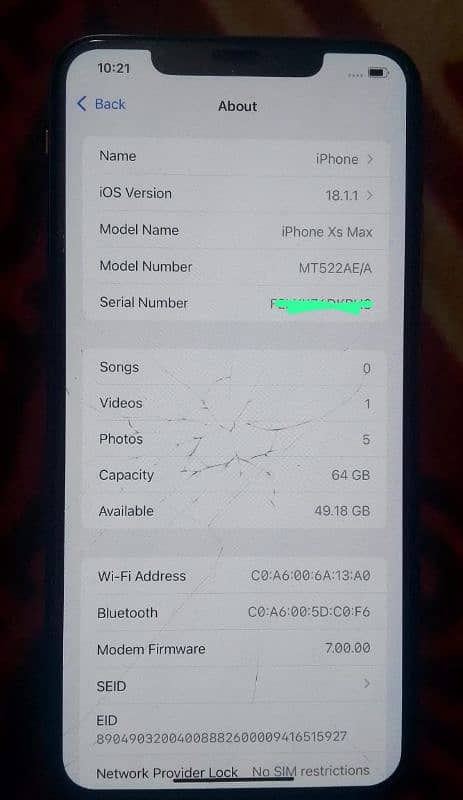 iphone xsmax 10/10 condition non pta 9