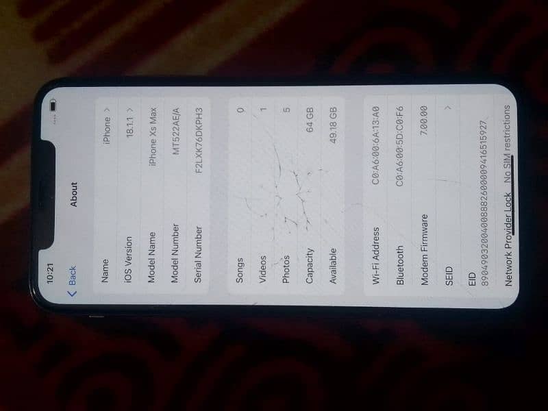 iphone xsmax 10/10 condition non pta 10