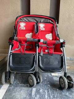 twin double pram strawler