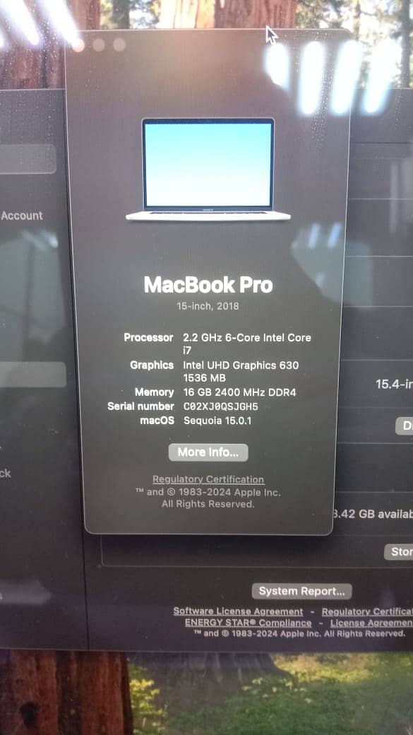 Macbook pro 2018 i7 4