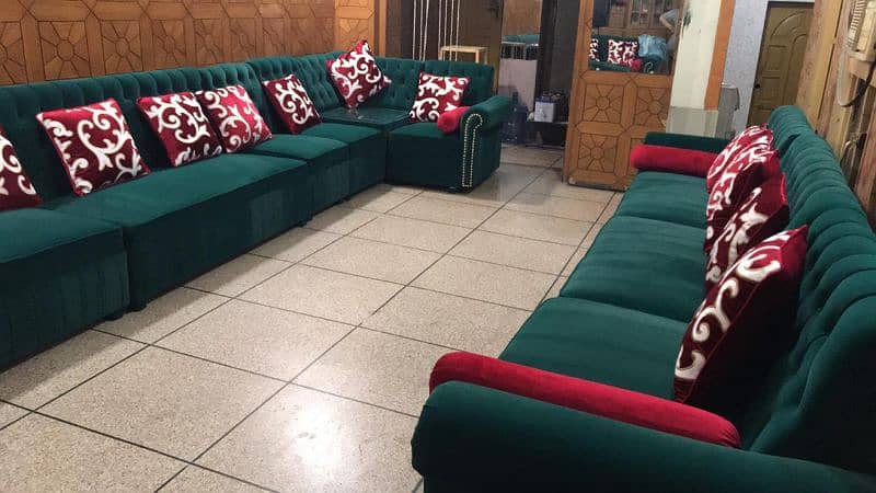 green velvet sofa set 1