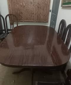 Dining Table with 6 Chairs Set  Wooden dining Table with wooden base