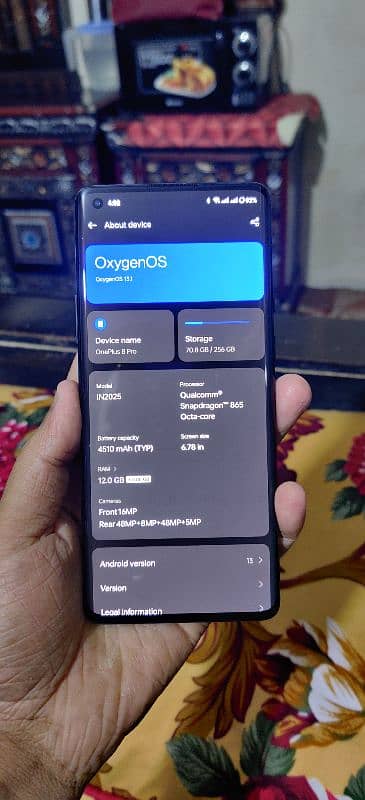 Oneplus 8 pro 12/256 GB Pta total geniun 9