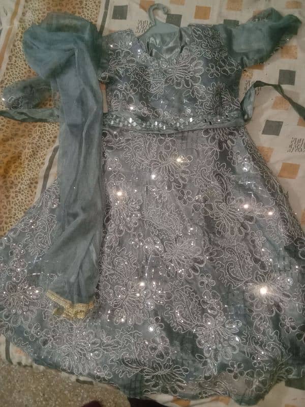 beautiful barbie gray colour shining  dress for 9 to 13  year old girl 1