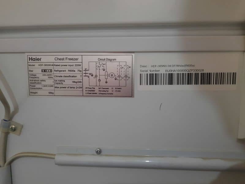 Haier HDF-385 INV 385 Ltr Double Door Inverter Deep Freezer 11