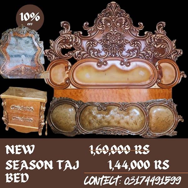 beautiful king size bed set Taj wala 0