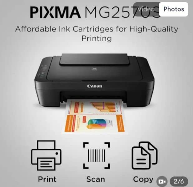 Colour Printer+ Black and white Printer+ Scanner Canon PIXMA MG2570 1