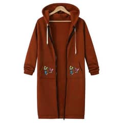 women extra long zipper  hoddies