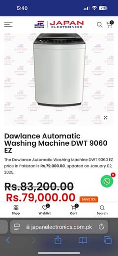 Automatic washing Machine model DWT 9060 EZ