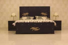 King Size Bed set / Double bed/poshish bed / bed dressing side tables