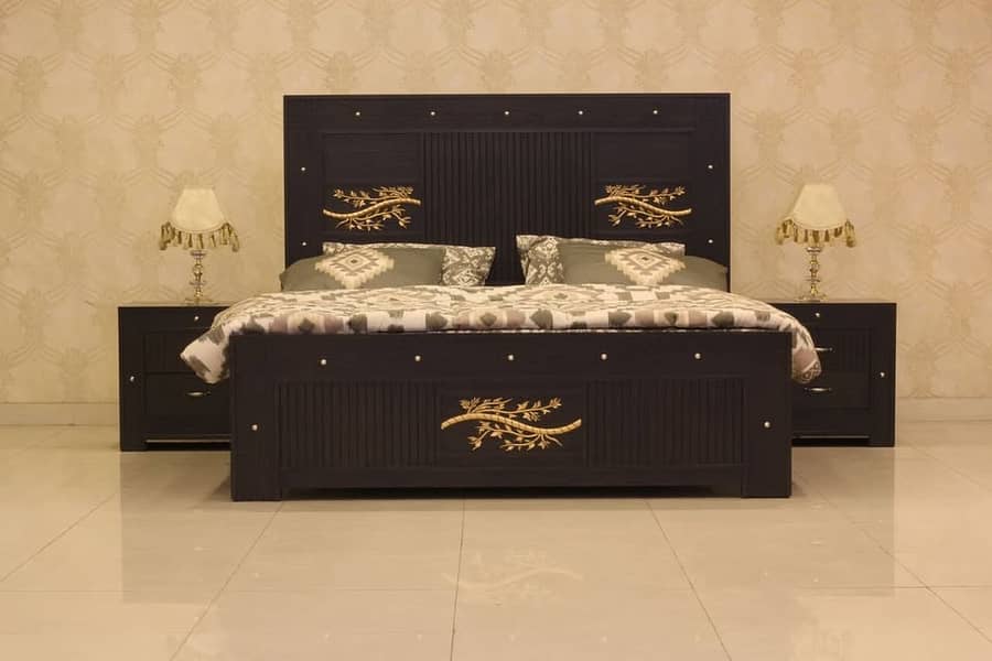 King Size Bed set / Double bed/poshish bed / bed dressing side tables 0