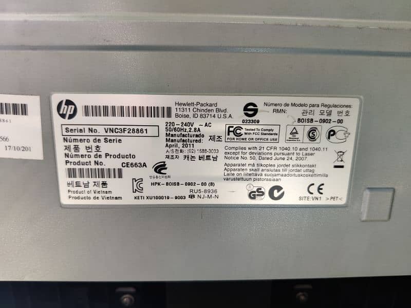 HP 1560 printer 220 volts 6