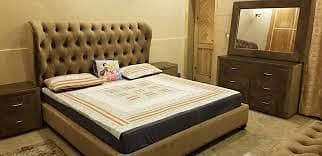 King Size Bed Set / Double bed/poshish bed / bed dressing side tables 4