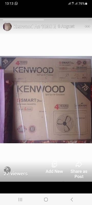 Kenwood AC 1838 E Smart plus 1.5 ton no open pin pack phone 3437944339 1