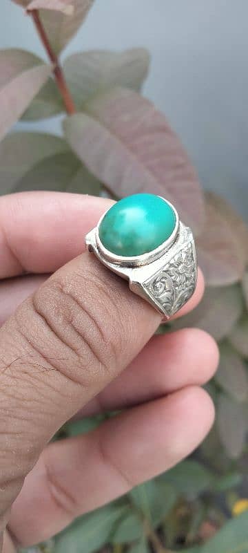 Natural Old Mine Irani Feroza Stone Ring 1