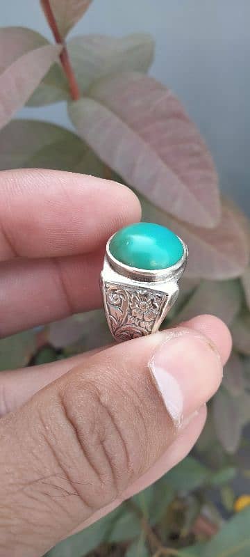 Natural Old Mine Irani Feroza Stone Ring 3