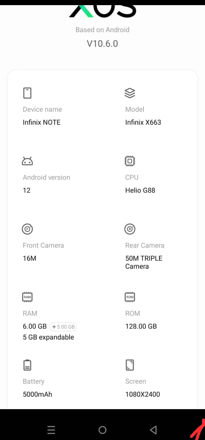 Infinix note 12 6gb ram 128gb memory 1