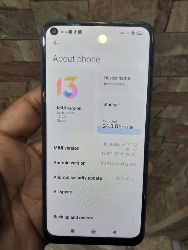 Redmi note 9   4+2 GB ram 128 GB memory 3