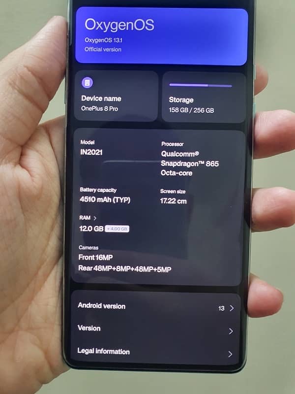 One Plus 8 Pro 16/256GB 4