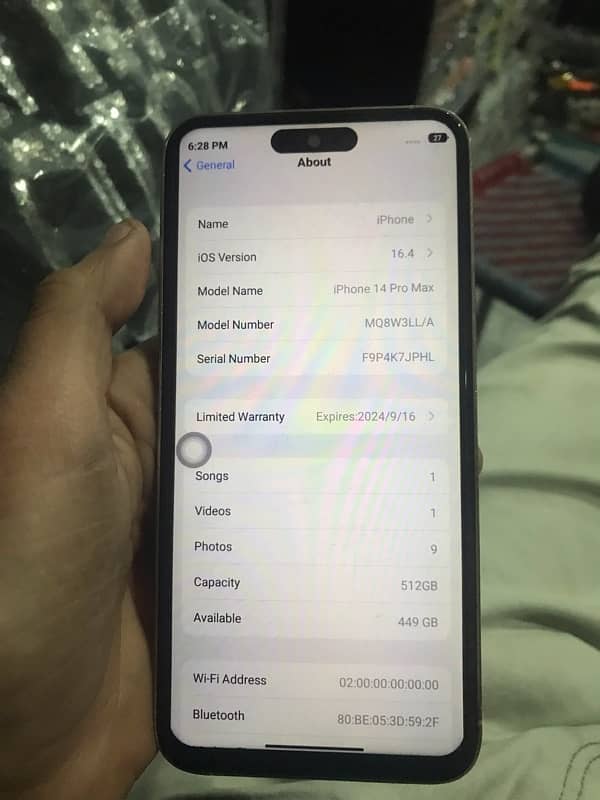 iphone 14 pro max pta proved  all ok hn 4