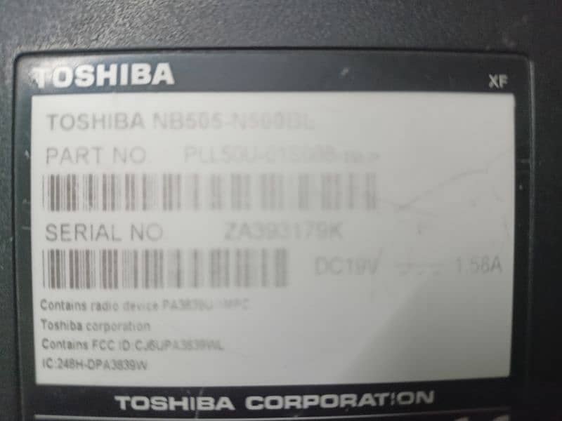 Toshiba Notebook for parts 4