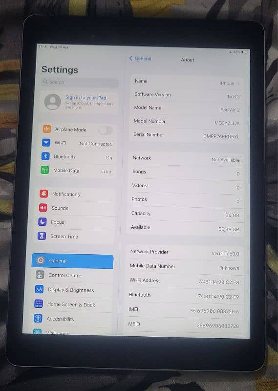 Apple iPad Air 2 64gb original American used like new 2