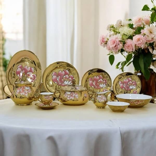 Premium Gold Dinner Set Bone 2