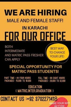 karachi male and female staff