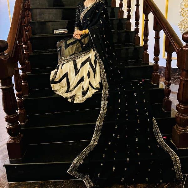 traditional branded black color sareee for sale 1