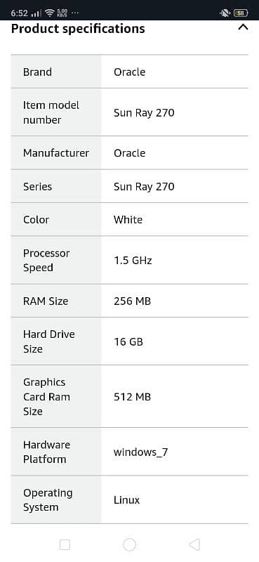 Sun ray 270 monitor 12 inches 3500 5