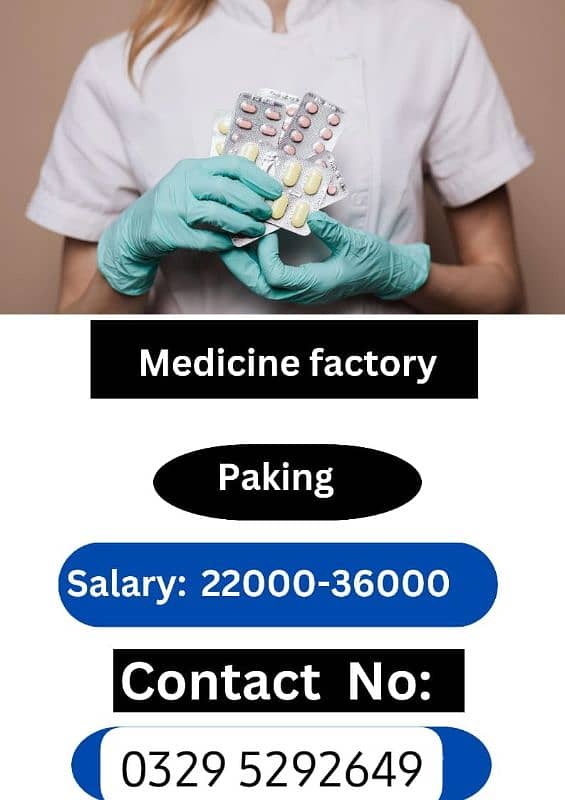 medicine packing jobs available in Lahore 0