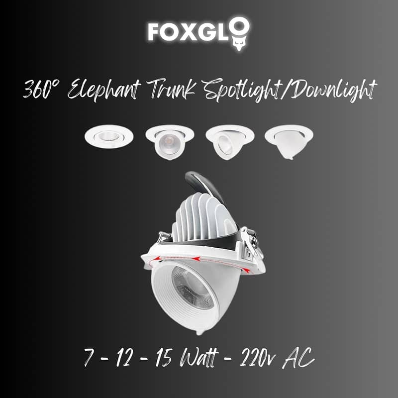 Stylish 7W LED Moveable Downlight - 220V, 4