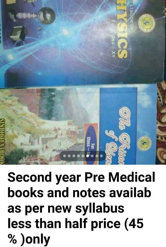 2nd year Pre Medical books and notes available as per new syllabus 0