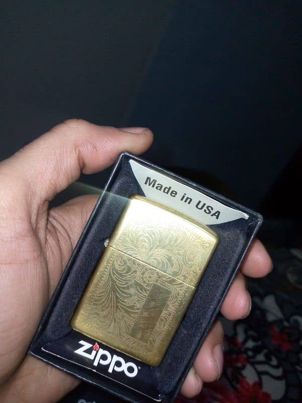 Original Venetian Brass Zippo Lighter USA 2