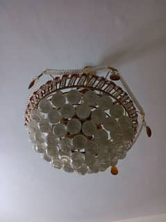 single crystal chandelier with savers, two wall lamps