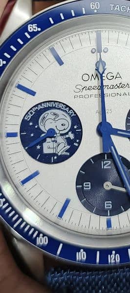 Omega Silver Snoopy 50th Anniversary Edition Watch 1