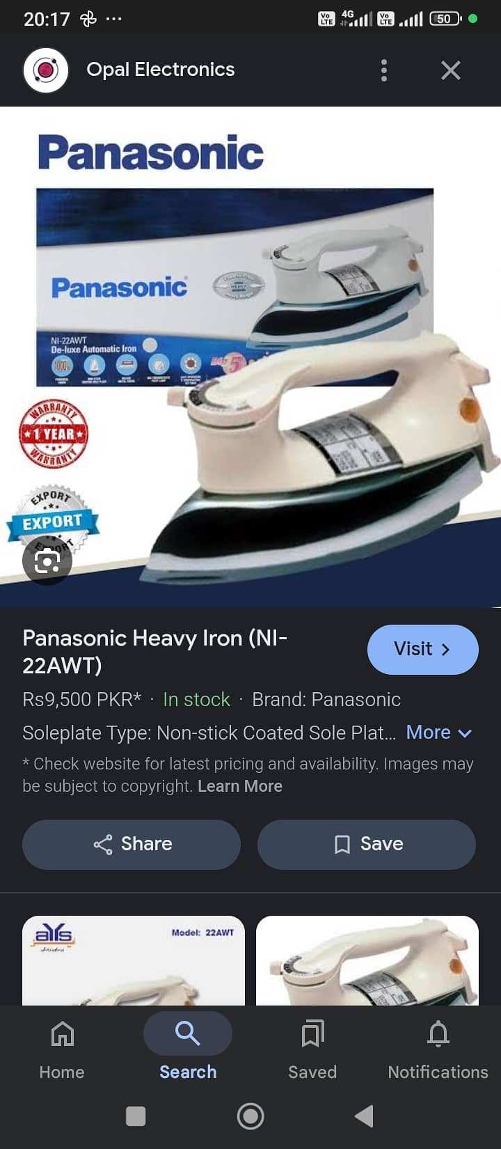 New box packed Panasonic iron never used 0