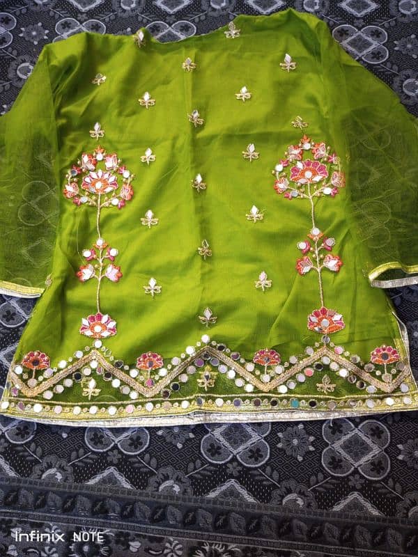 mirror work lehnga with duptta nd shirt. . one maksy with 3